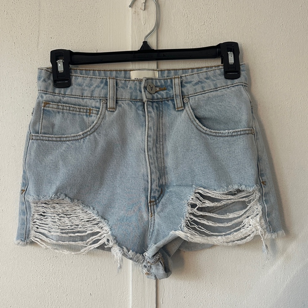 Abrand Light Blue Ripped Jean Shorts